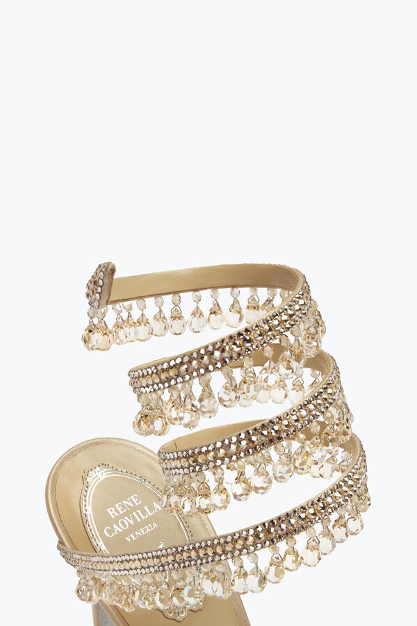 joyas lámpara de araÑa de cristal de color beige sandalias 105 rene caovilla