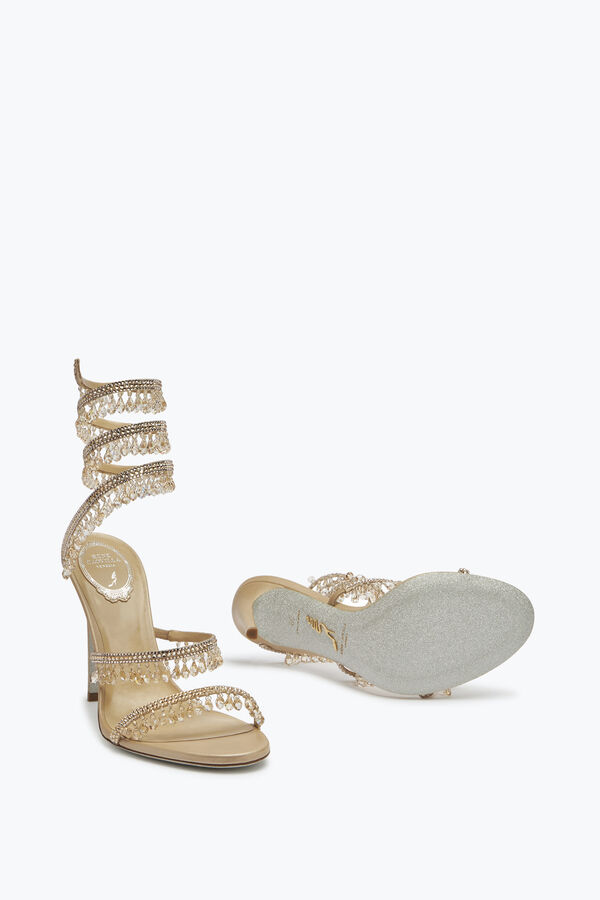 joyas lámpara de araÑa de cristal de color beige sandalias 105 rene caovilla