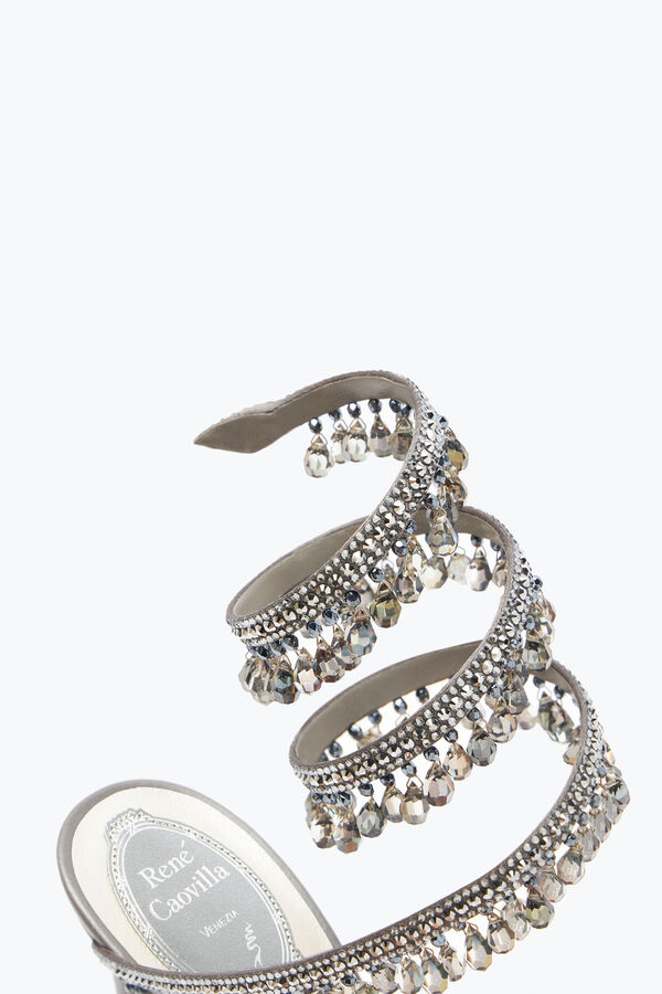 joyas lámpara de araña de cristal de la perla gris sandalia 105 rene caovilla
