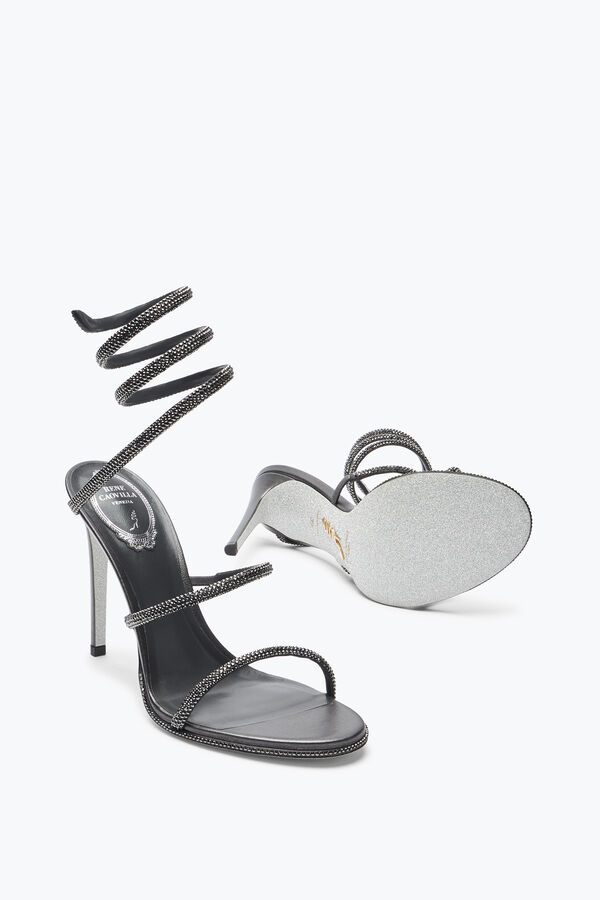 joyas cleo antracita sandalias con cristales 105 rene caovilla