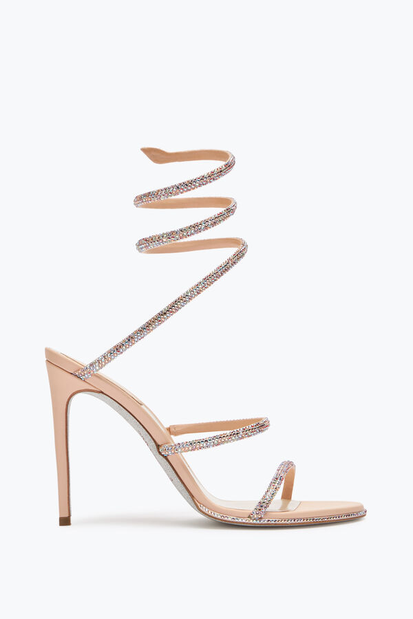 joyas elegantes sandalias de color rosa cleo rene caovilla