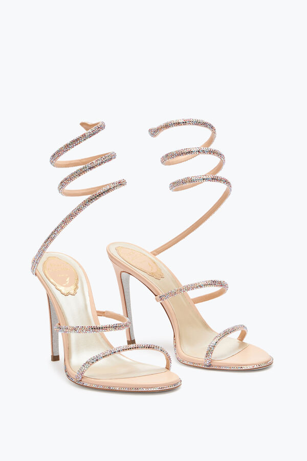 joyas elegantes sandalias de color rosa cleo rene caovilla