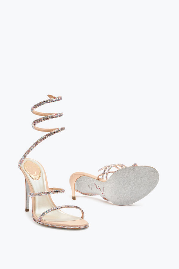 joyas elegantes sandalias de color rosa cleo rene caovilla