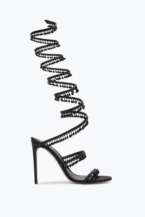 jeweled super araÑa negro sandalia 105 rene caovilla