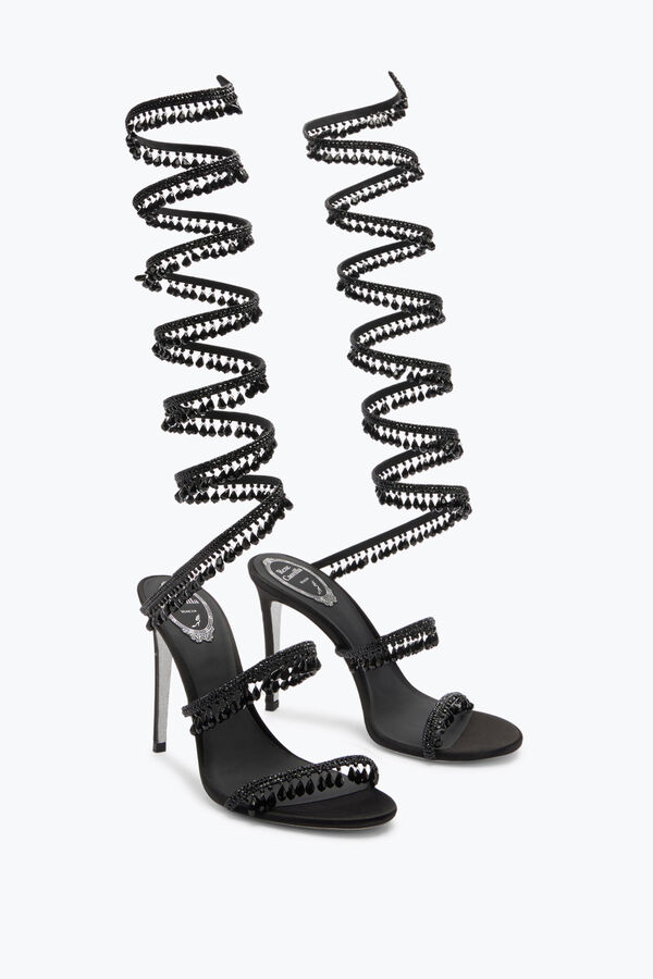 jeweled super araÑa negro sandalia 105 rene caovilla