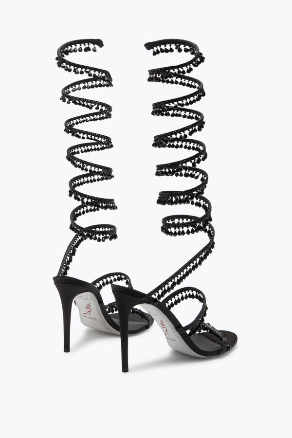 jeweled super araÑa negro sandalia 105 rene caovilla