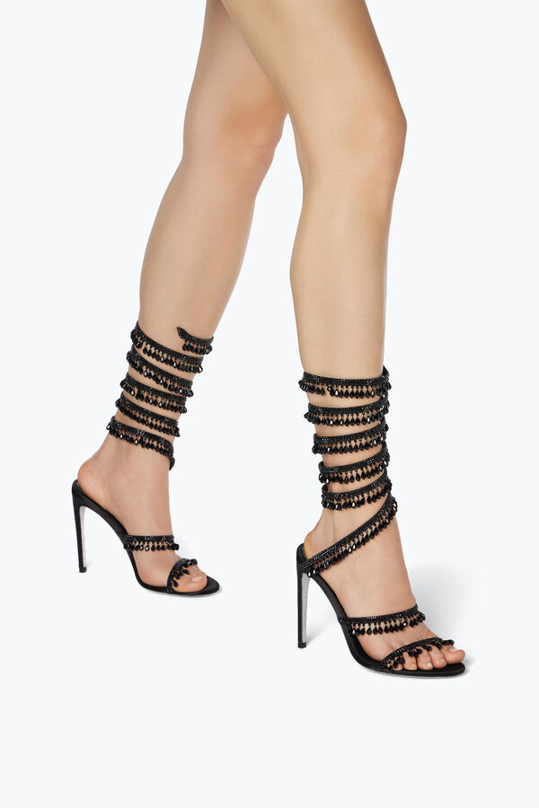 jeweled super araÑa negro sandalia 105 rene caovilla