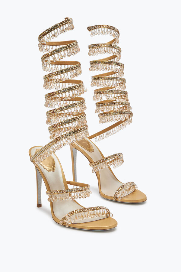 jeweled super candelabro de oro de la sandalia 105 rene caovilla