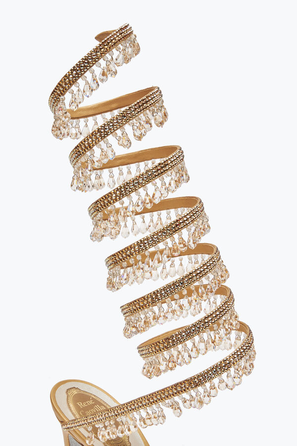 jeweled super candelabro de oro de la sandalia 105 rene caovilla