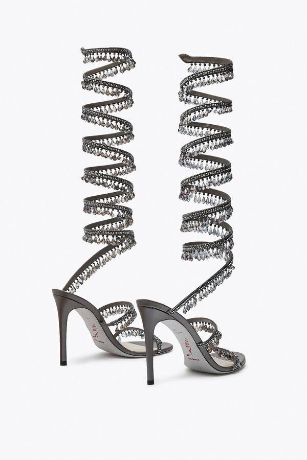 jeweled super araÑa antracita sandalia 105 rene caovilla