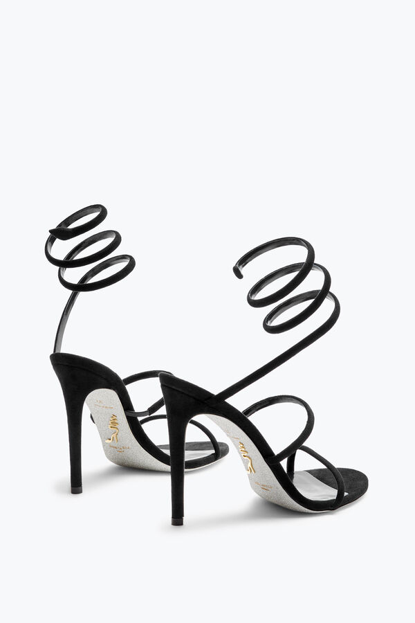 joyas cleo de ante negro sandalia 105 rene caovilla