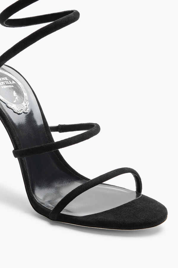 joyas cleo de ante negro sandalia 105 rene caovilla