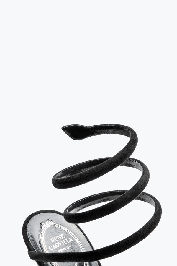 joyas cleo de ante negro sandalia 105 rene caovilla