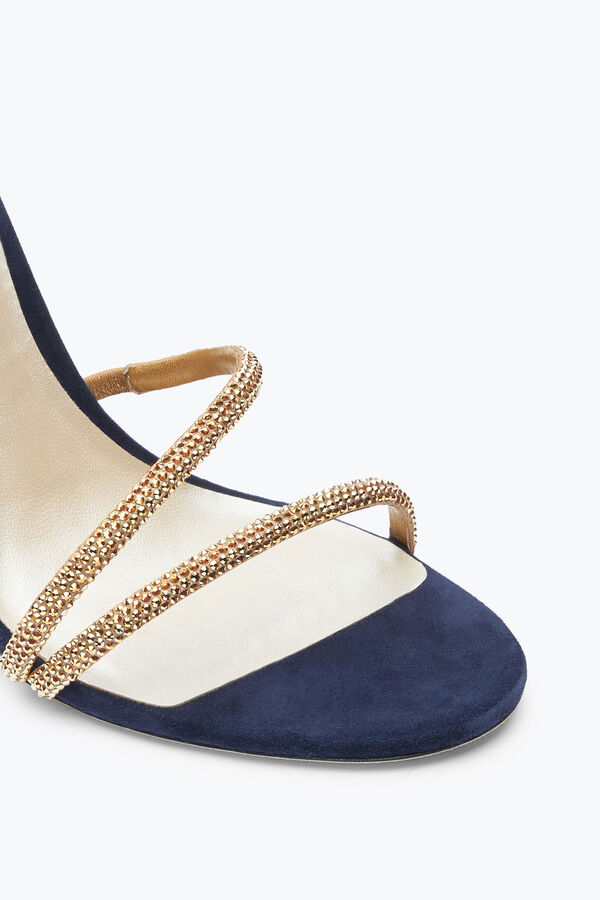 joyas margot cristal azul-oro sandalia 105 rene caovilla