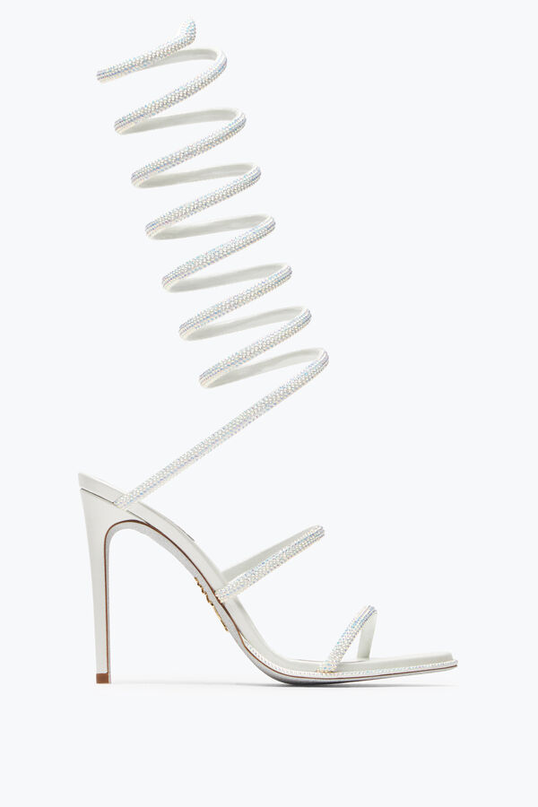jeweled super cleo blanco sandalia 105 rene caovilla