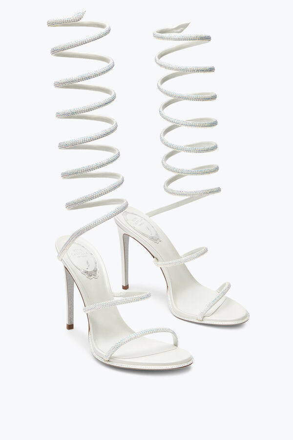 jeweled super cleo blanco sandalia 105 rene caovilla
