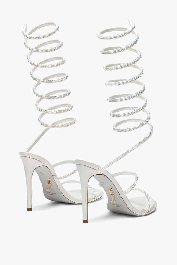 jeweled super cleo blanco sandalia 105 rene caovilla