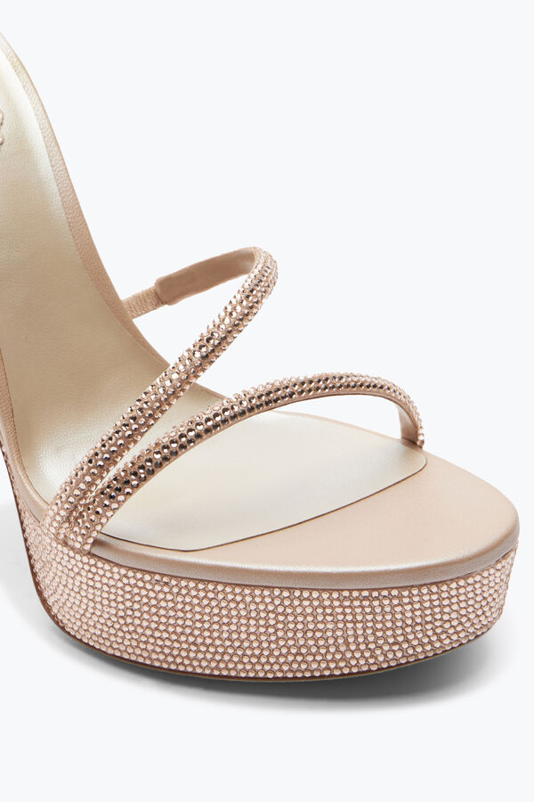 joyas margot cristal de color beige de la plataforma de la sandalia 130 rene caovilla