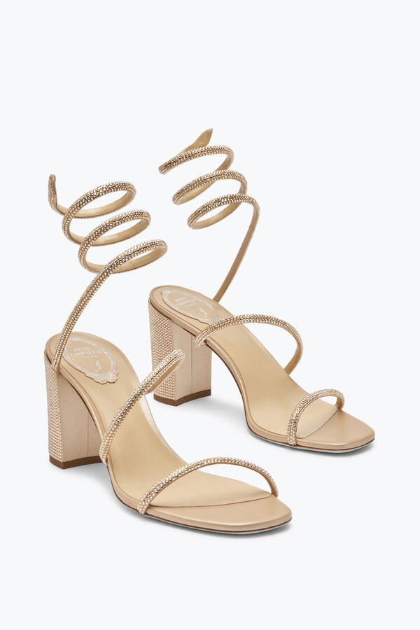 joyas cleo de cristal de color beige sandalias 80 rene caovilla