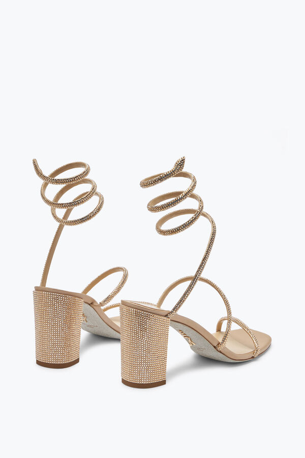 joyas cleo de cristal de color beige sandalias 80 rene caovilla