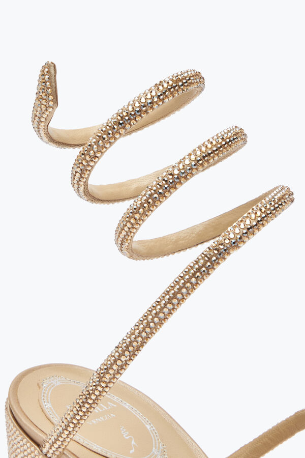 joyas cleo de cristal de color beige sandalias 80 rene caovilla