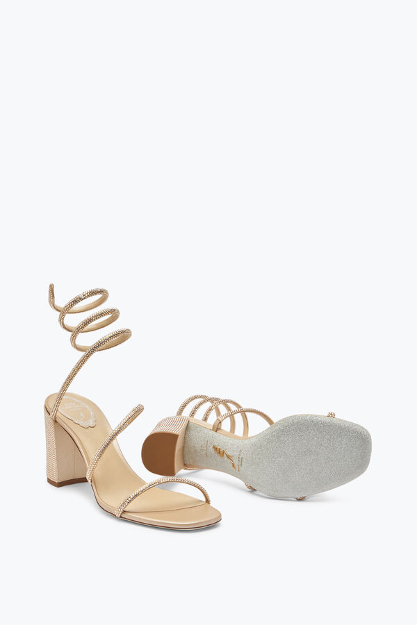 joyas cleo de cristal de color beige sandalias 80 rene caovilla