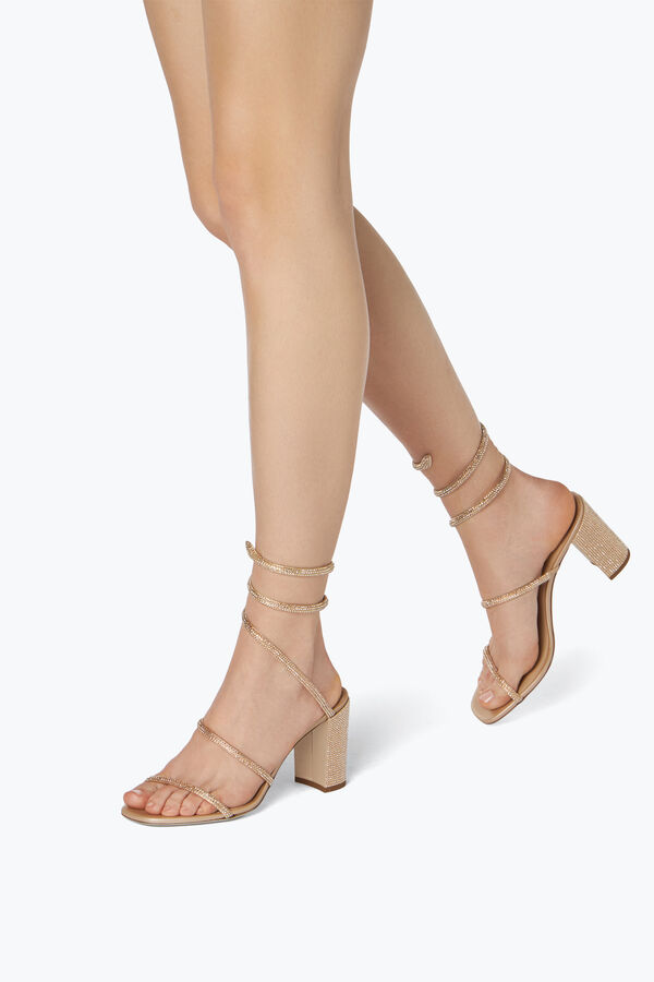 joyas cleo de cristal de color beige sandalias 80 rene caovilla