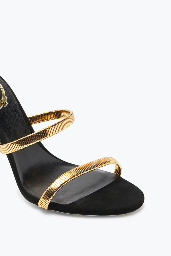 joyas de enebro negro y oro de la sandalia 105 rene caovilla