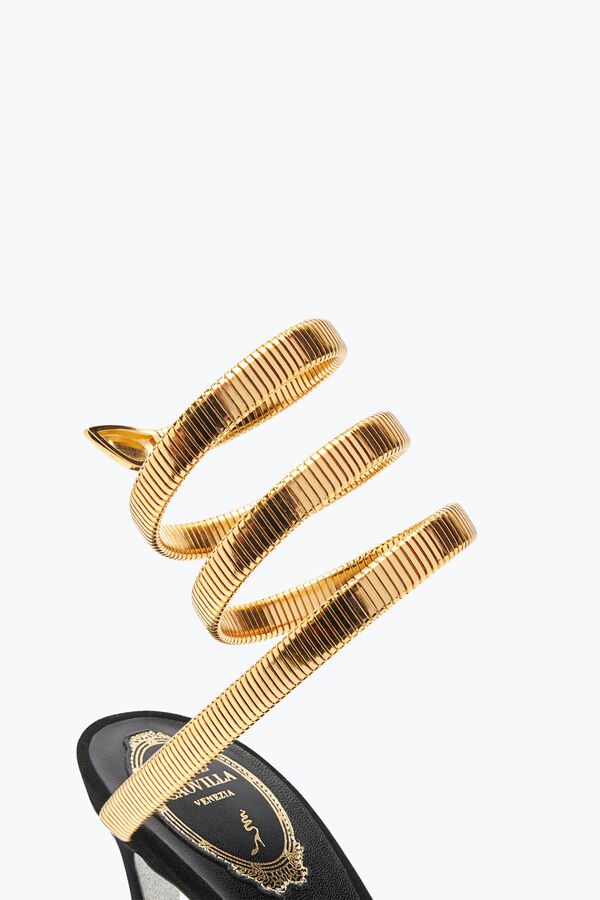 joyas de enebro negro y oro de la sandalia 105 rene caovilla