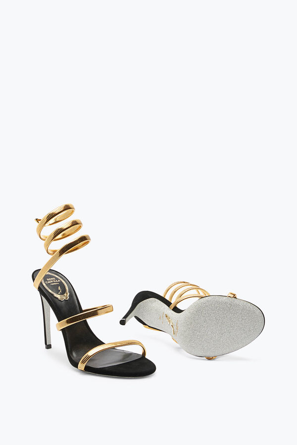joyas de enebro negro y oro de la sandalia 105 rene caovilla
