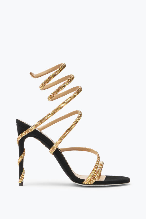 joyas margot negro y oro de la sandalia 105 rene caovilla