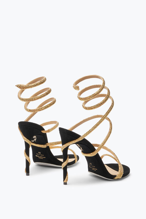 joyas margot negro y oro de la sandalia 105 rene caovilla