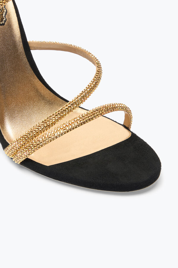 joyas margot negro y oro de la sandalia 105 rene caovilla