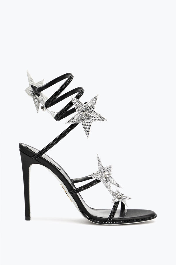joyas cleo estrella de plata y negro sandalia 105 rene caovilla