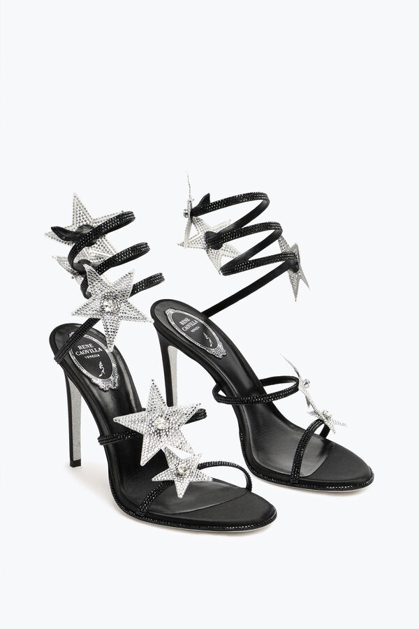 joyas cleo estrella de plata y negro sandalia 105 rene caovilla