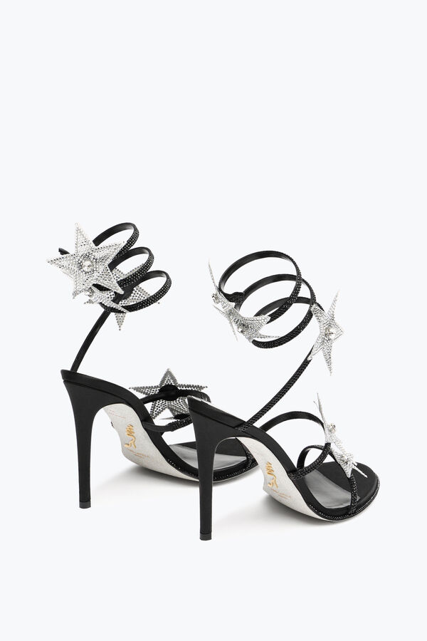joyas cleo estrella de plata y negro sandalia 105 rene caovilla