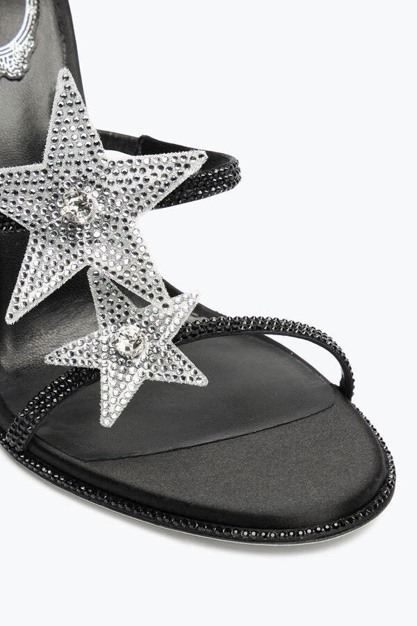 joyas cleo estrella de plata y negro sandalia 105 rene caovilla