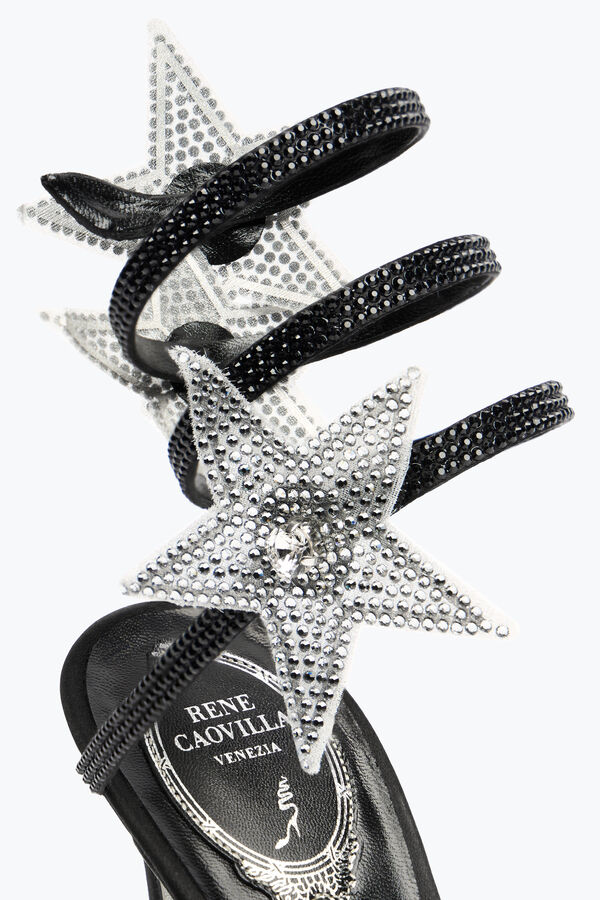joyas cleo estrella de plata y negro sandalia 105 rene caovilla