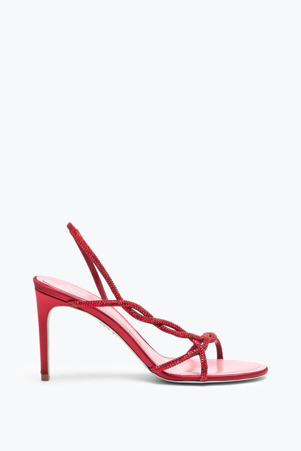 joyas de la trenza rojo sandalia 80 rene caovilla