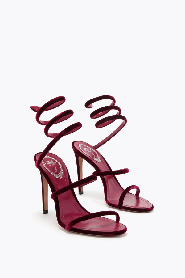 joyas cleo ruby terciopelo sandalia 105 rene caovilla