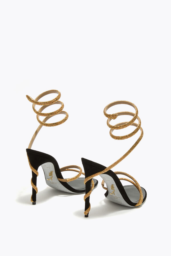 joyas margot negro y oro de la sandalia 105 rene caovilla