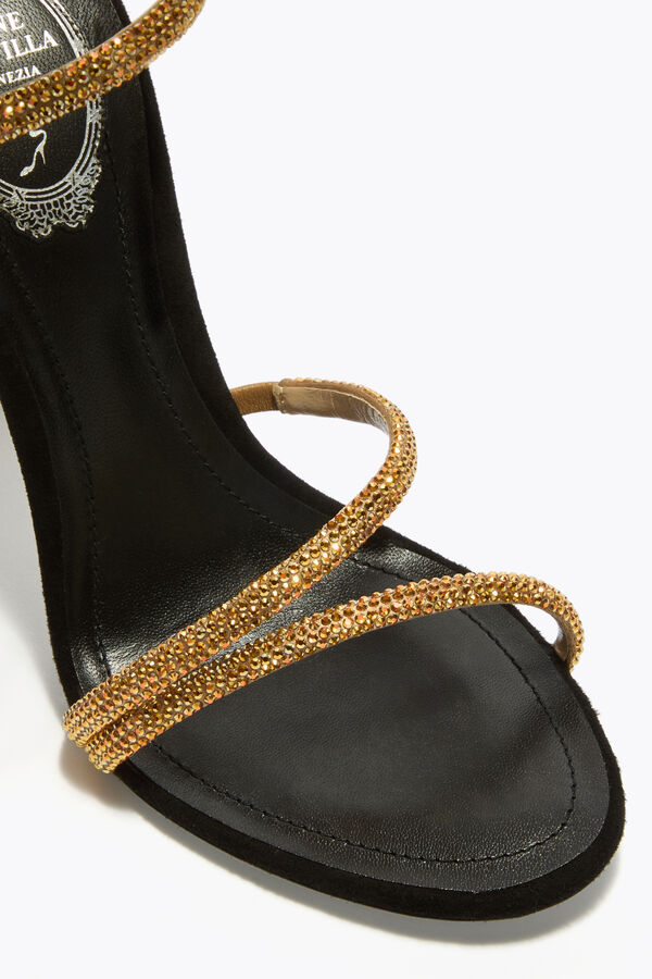 joyas margot negro y oro de la sandalia 105 rene caovilla