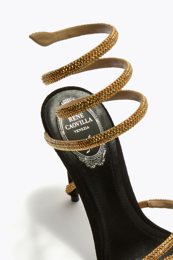 joyas margot negro y oro de la sandalia 105 rene caovilla