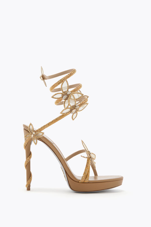 joyas margot de oro de la plataforma de la sandalia con mariposas 120 rene caovilla