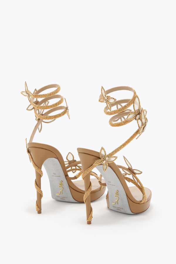 joyas margot de oro de la plataforma de la sandalia con mariposas 120 rene caovilla