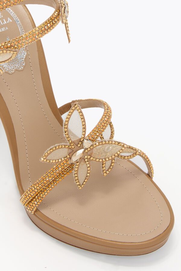 joyas margot de oro de la plataforma de la sandalia con mariposas 120 rene caovilla