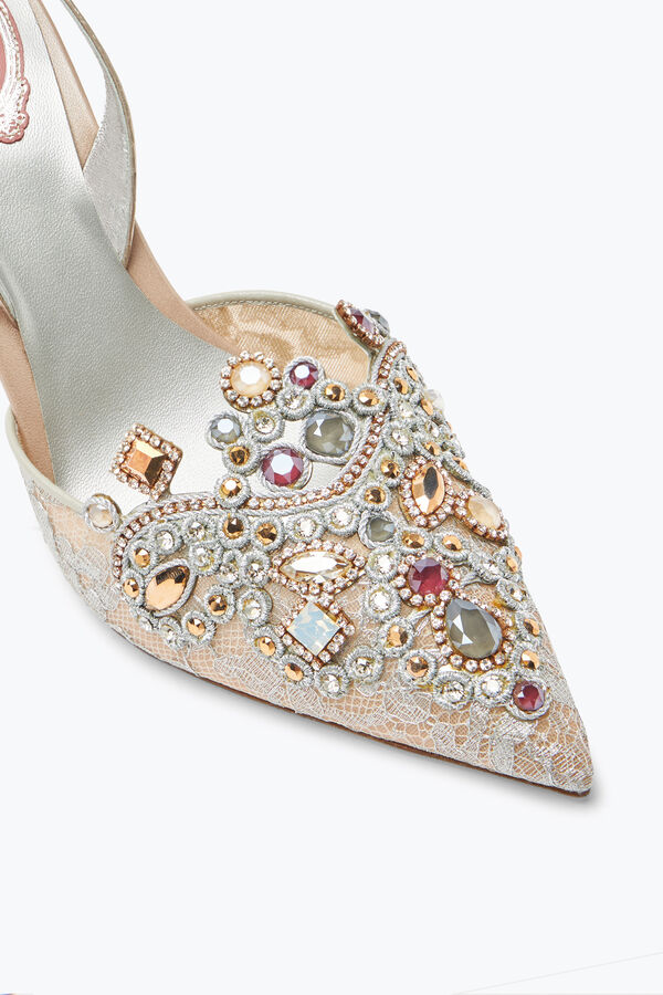 gemas de color gris joya zapatillas veneziana rene caovilla