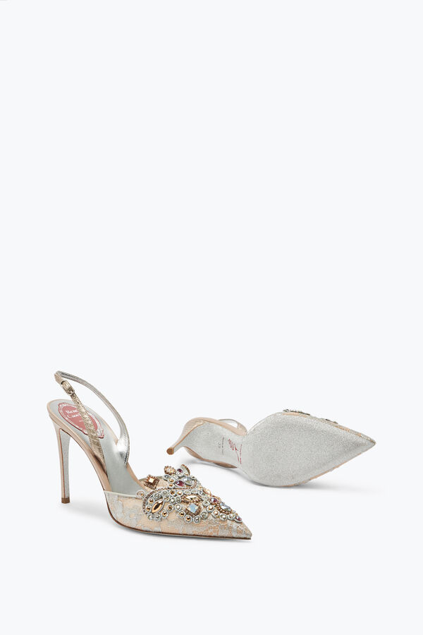 gemas de color gris joya zapatillas veneziana rene caovilla