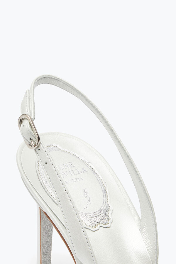 joyas de cenicienta blanca slingback con cristal de 80 rene caovilla