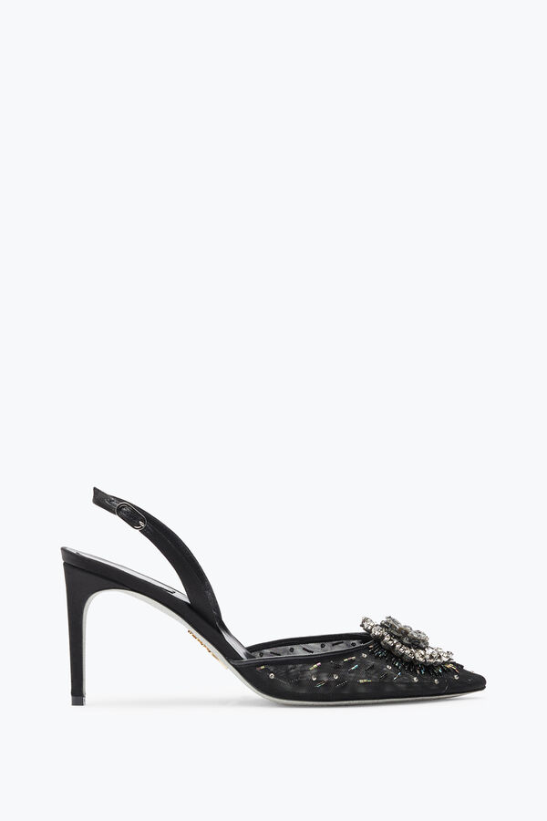 joyas barbara negro slingback 80 rene caovilla